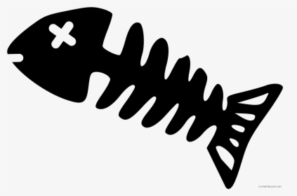 Simple Fish Skeleton - Cartoon Fish Skeleton Png, Transparent Png, Transparent PNG