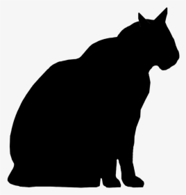Male Cat Silhouette - Fat Cat Silhouette, HD Png Download, Transparent PNG
