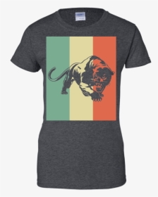 Black Panther Silhouette Retro Vintage Classic Men/women - T-shirt, HD Png Download, Transparent PNG