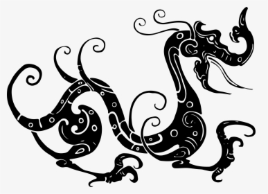 Asian Tribal Dragon Big - Dragon Clipart Black And White Asian, HD Png Download, Transparent PNG