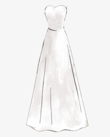 A-line Silhouette Sketch - Gown, HD Png Download, Transparent PNG