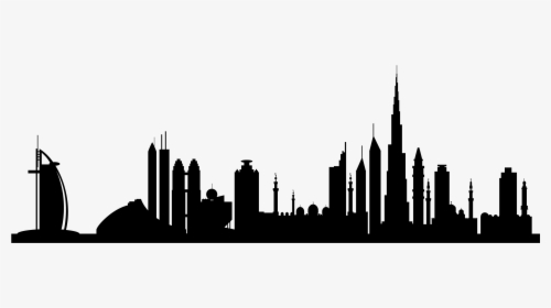 Burj Khalifa Skyline Silhouette Royalty-free - Dubai City Skyline Png, Transparent Png, Transparent PNG
