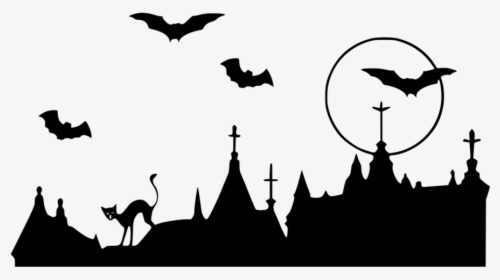 Halloween Clipart Halloween Bat Silhouette - Transparent Halloween Clipart, HD Png Download, Transparent PNG
