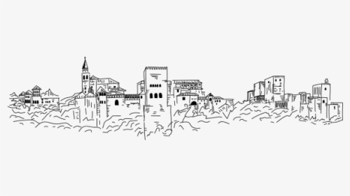 Alhambra Silhouette Skyline Phonograph Record Drawing - Travel Skyline Png, Transparent Png, Transparent PNG