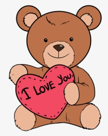How To Draw Teddy Bear With Heart - Teddy Bear Drawing, HD Png Download, Transparent PNG
