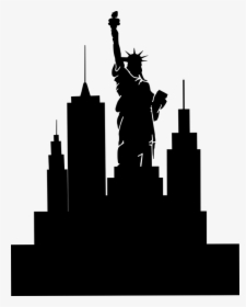 Silhouette, Usa, America, Freedom, July4th - Statue Of Liberty, HD Png Download, Transparent PNG