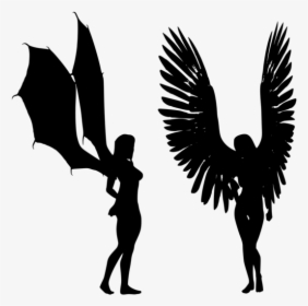 Png Download Transparent Angel Devil Silhouette, Png Download, Transparent PNG