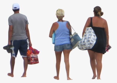 People Walking Dog Png , Png Download - People Walking To Beach, Transparent Png, Transparent PNG