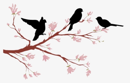 Lovebird Branch Silhouette - Bird On Branch Vector, HD Png Download, Transparent PNG