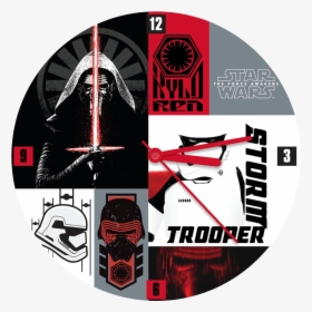 Star Wars The Force Awakens Wall Clock - Graphic Design, HD Png Download, Transparent PNG