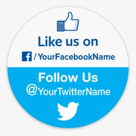 Picture Of Personalized Facebook & Twitter Stickers - Like Us On Facebook And Follow Us, HD Png Download, Transparent PNG