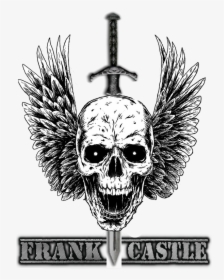 Frank The Punisher Castle - Skull And Crossbones With Wings, HD Png Download, Transparent PNG