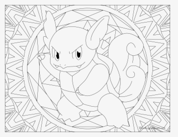 #008 Wartortle Pokemon Coloring Page - Mandalas De Pokemon Para Colorear, HD Png Download, Transparent PNG