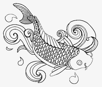 Transparent Koi Fish Png - Adult Colouring Pages Fish, Png Download, Transparent PNG