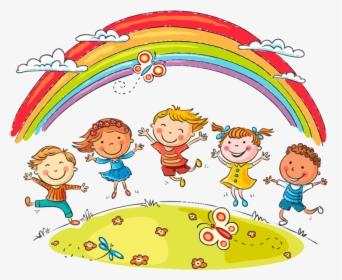 Kindergarten Clipart Fun - Rainbow Children, HD Png Download, Transparent PNG