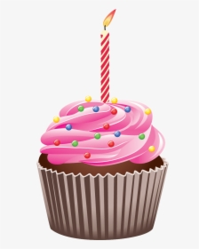 Birthday Cupcake Vector Png, Transparent Png, Transparent PNG
