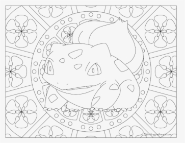 Adult Pokemon Coloring Page Bulbasaur - Pokemon Adult Coloring Sheet, HD Png Download, Transparent PNG