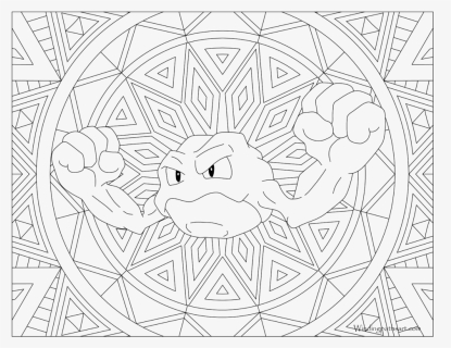 Adult Pokemon Coloring Page Geodude - Detailed Pokemon Coloring Pages, HD Png Download, Transparent PNG