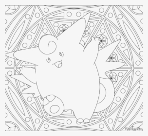 Adult Pokemon Coloring Page Clefable - Adult Pokemon Coloring Pages, HD Png Download, Transparent PNG