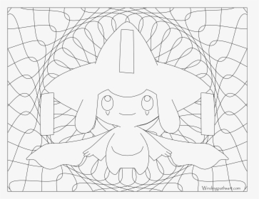 Adult Pokemon Coloring Page Jirachi Coloring Pages - Line Art, HD Png Download, Transparent PNG