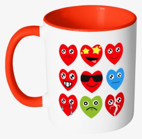 Heart Emojis Gift For Valentine S Day Mugs Accent Mug - Color Mug, HD Png Download, Transparent PNG