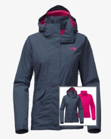 Boundary Tnf W 18 Triclimate Ski Jacket Ink Blue Inset - Hoodie, HD Png Download, Transparent PNG