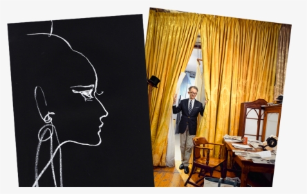 Left A 1998 Balmain Sketch By David Downton Right William - William Ivey Long Lee Radziwill, HD Png Download, Transparent PNG