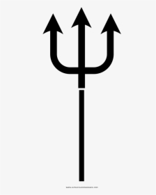 Trident Coloring Page - Poseidon's Trident How To Draw A Trident, HD Png Download, Transparent PNG