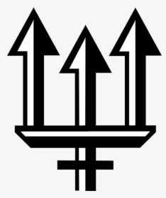 Vector Illustration Of Trident Of Poseidon Three-pronged - Cross, HD Png Download, Transparent PNG