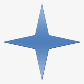Blue Gradient 4 Point Star - 4 Pointed Star Shape, HD Png Download, Transparent PNG