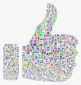 Prismatic Like Thumbs Up Word Cloud Clip Arts - Social Media Clipart Like, HD Png Download, Transparent PNG