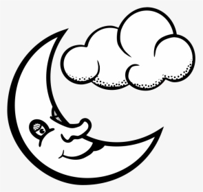 Moon Clipart Black And White Download - Rainy Weather Clipart Black And White, HD Png Download, Transparent PNG