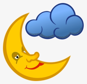 Moon Face And Cloud Transparent Png Image - Clip Art Fun Moon, Png Download, Transparent PNG
