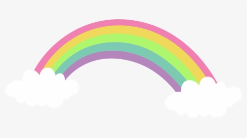 Pink Rainbow With Clouds Png Clipart , Png Download - Transparent Background Rainbow Clipart, Png Download, Transparent PNG