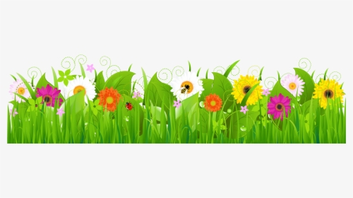 Flowers Grass Png Images Clipart - Grass And Flowers Clipart Png, Transparent Png, Transparent PNG
