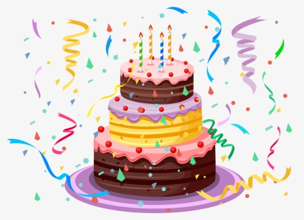 Birthday Cake With Confetti Png Clipart Picture - Happy Birthday Cake Png, Transparent Png, Transparent PNG