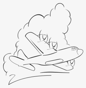 Flying Herk In The Clouds Png Clip Arts - Line Drawing Of Airplane Flying, Transparent Png, Transparent PNG