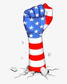 Drawn American Flag Png - American Flag Fist Png, Transparent Png, Transparent PNG