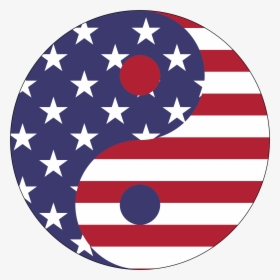 American Flag Yin Yang With Stroke Clip Arts - Us Flag Yin Yang, HD Png Download, Transparent PNG