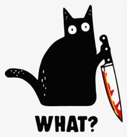 Cat With Knife Shirt, HD Png Download, Transparent PNG