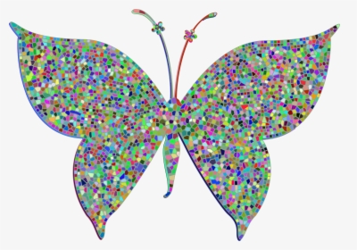 Prismatic Colorful Tiled Butterfly Clip Arts - Big Colorful Butterflies, HD Png Download, Transparent PNG