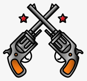 2guns Tattoo Colored Old School Weapons Swag Dope - Birthday Cake Silhouette Png, Transparent Png, Transparent PNG