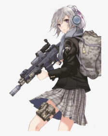 Anime Gun Png - Anime Girl Fighters Guns, Transparent Png, Transparent PNG