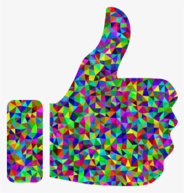 Prismatic Low Poly Thumbs Up Clip Arts - Thumbs Up Emoji Art, HD Png Download, Transparent PNG