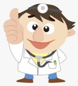 Png Black And White Stock Cartoon Physician Thumb Signal - Doctor Cartoon Thumbs Up, Transparent Png, Transparent PNG