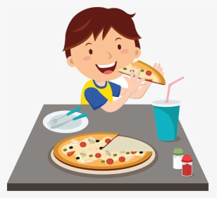 Eating Pizza Clipart Transparent Png - Eating Pizza Clip Art, Png Download, Transparent PNG