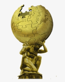 Atlas With Wikified Globe - Atlas Greek Mythology Png, Transparent Png, Transparent PNG
