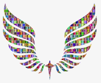 Chromatic Mosaic Abstract Wings Clip Arts - Abstract Wings, HD Png Download, Transparent PNG