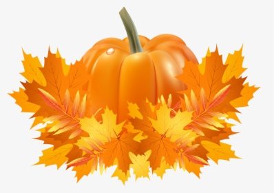 Clip Art Pumpkins And Fall Leaves - Transparent Background Pumpkin Clipart, HD Png Download, Transparent PNG
