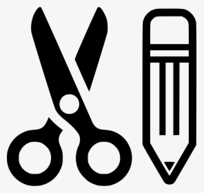 Scissors And Pencil - Arts And Craft Icon, HD Png Download, Transparent PNG